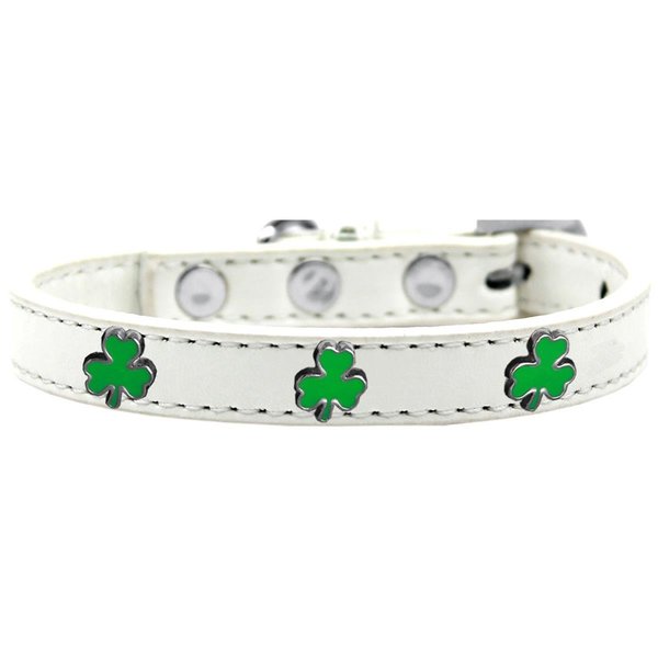 Mirage Pet Products Shamrock Widget Dog CollarWhite Size 14 631-21 WT14